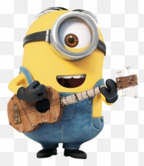 Minion With Guitar Png Transparent Background Free Download - Minions Png Emoji,Facebook Emoticon For Guitar
