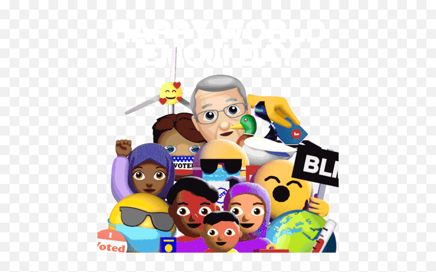 Happy World Emoji Day Cute Emoji Sticker - Happy World Emoji Crowd Emoji Gif,Happy Emoji Emoji