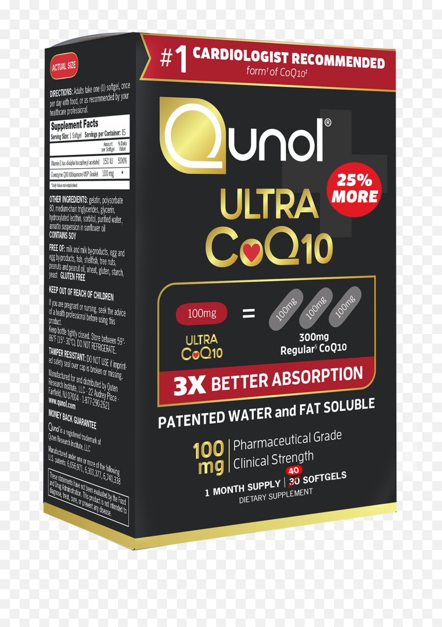 Qunol Ultra Coq10 3x Better Absorption Patented Water U0026 Fat - Product Label Emoji,Emotion Fat Tire Bike