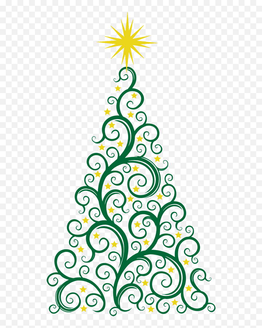 Christmas Tree Clip Art - Christmas Tree Gold Outline Emoji,Adding Christmas Tree Emoticon Facebook