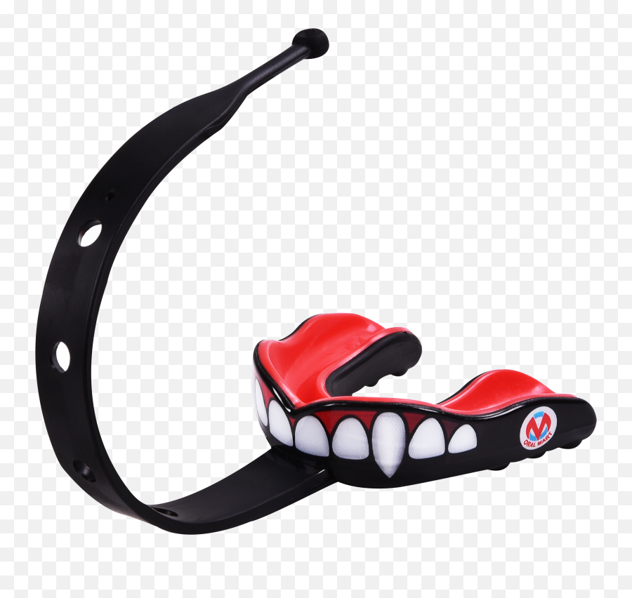 Oral Mart Strapped Mouth Guard Vampire Fangs Ice Hockeyfootballlacrosse - Sports Mouthguard With Strap For Football Hockey Lacrosse College Emoji,Knees To Balls Emoji