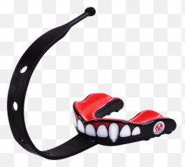 Oral Mart Strapped Mouth Guard Vampire Fangs Ice Hockeyfootballlacrosse - Sports Mouthguard With Strap For Football Hockey Lacrosse College Emoji,Knees To Balls Emoji