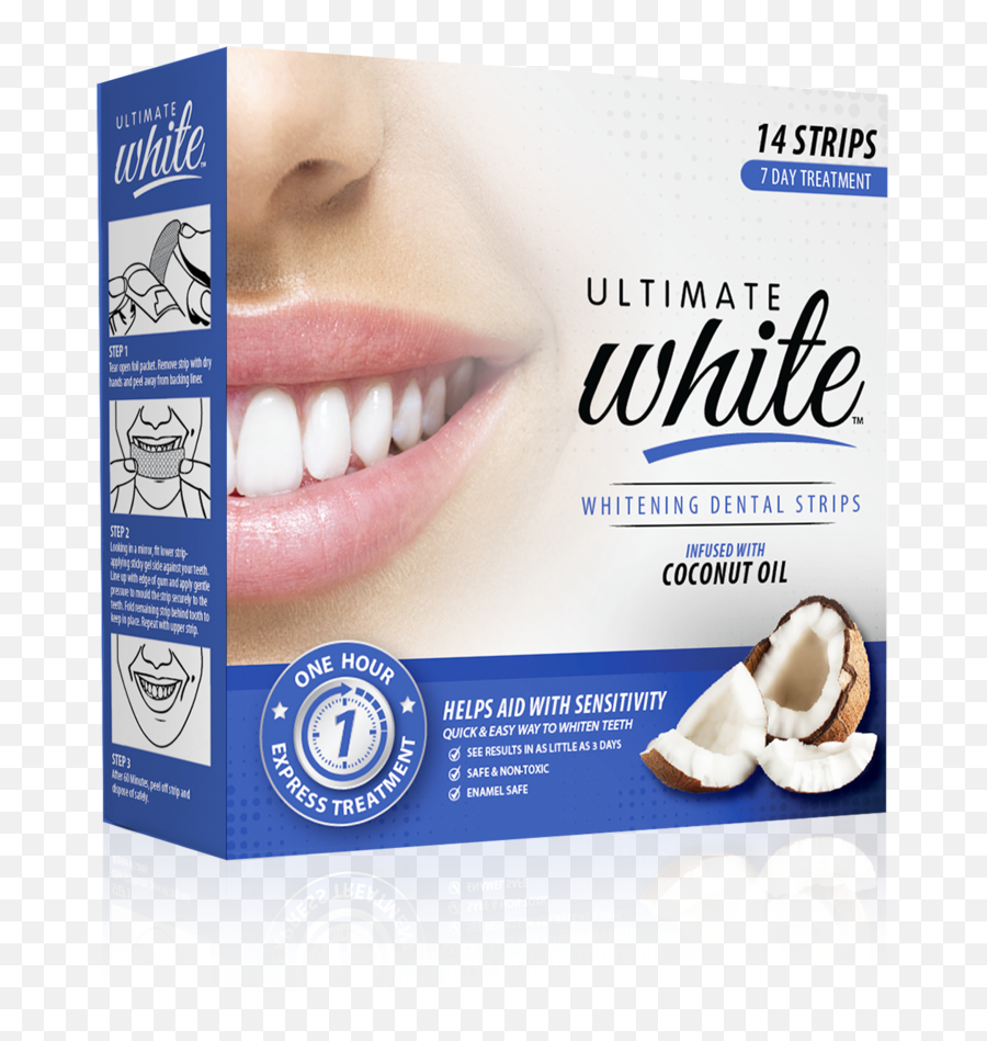 Ultimate White Whitening Dental Strips Infused With Coconut Emoji,Oil Emojis