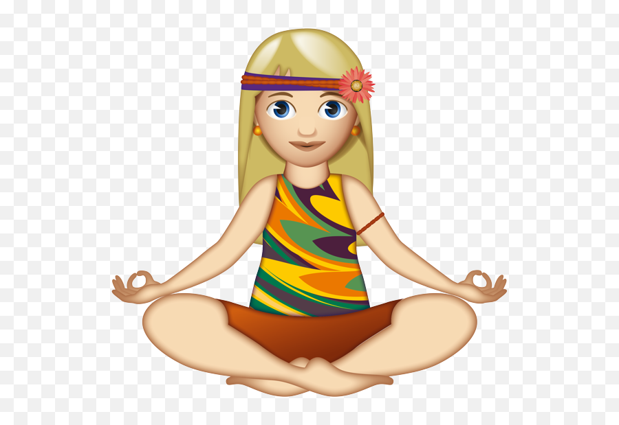 Yoga Woman Emoji,Blonde Hair Woman Emoji
