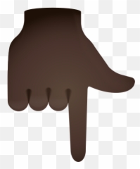 Backhand Index Pointing Down Dark Skin - Clip Art Emoji,Point Down Emoji