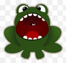 Frog Catching A Fly Clipart - Frog Mouth Cartoon Emoji,Frog And Cup Emoji
