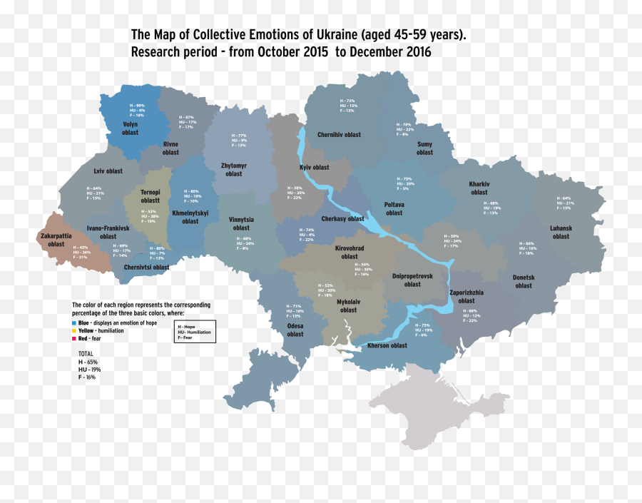 Ukraineu0027s Map Of Emotions As Of 2016 The Results Of The - Ukraine Joining The Eu Emoji,10 Emotions