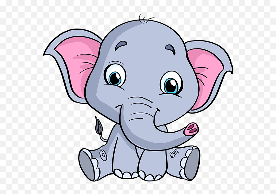 How To Draw A Baby Elephant - Easy How To Draw A Baby Elephant Emoji,Elepahnt Model Emotion