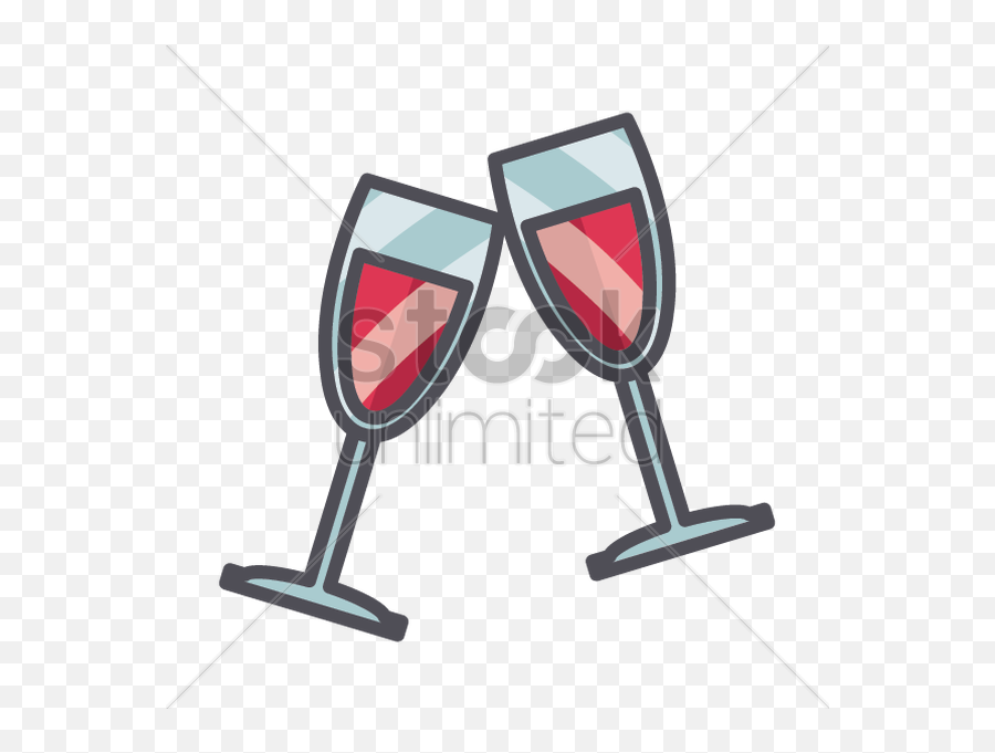 Cartoon Wine Glasses Clipart Champagne - Wine Glass Cartoon Drawing Emoji,Clinking Glasses Emoji