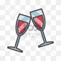 Cartoon Wine Glasses Clipart Champagne - Wine Glass Cartoon Drawing Emoji,Clinking Glasses Emoji