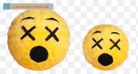 Fabdog Cross Eyed Emoji Faball S 7 6 Cm - Fabdog Astonished Emoji Faball Squeaky Dog Toy,Crossed Eyed Emoticon