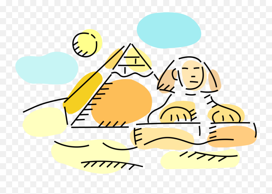 Pyramid Clipart Sphinx - Cartoon Pictures Of Egyptian Ancient Egypt Pyramids Cartoon Emoji,Penis Egypt Emoji