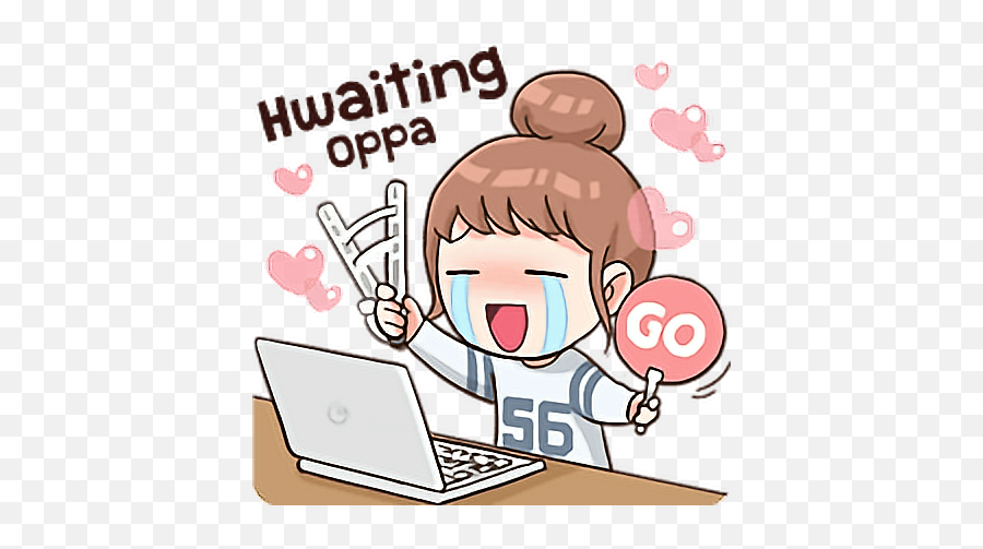 Download Cute Love Stickers Korean Png - Fangirl Png Emoji,Kpop Emoji