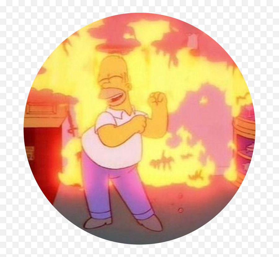 Fire Simpson Thesimpsons Homer Sticker By Gvng - Fictional Character Emoji,Homer Simpson Mem Emoji