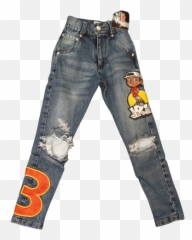 Kids Denim Jeans - Solid Emoji,Embroidery Designs Emojis