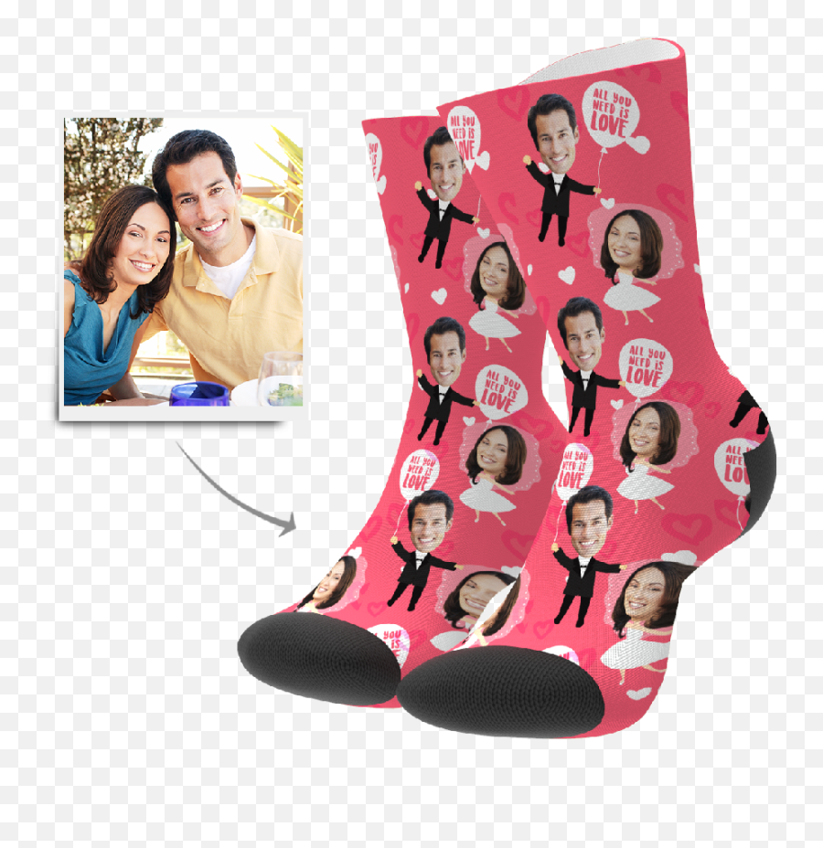 Custom Photo Socks Put Your Photo On Personalized Face - Custom Photo Wedding Socks Emoji,Emoji Socks For Sale