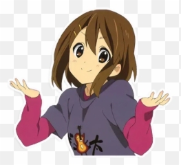 Govisshit Whatsapp Stickers - Yui Shrug Emoji,Anime Shrug Emoticon