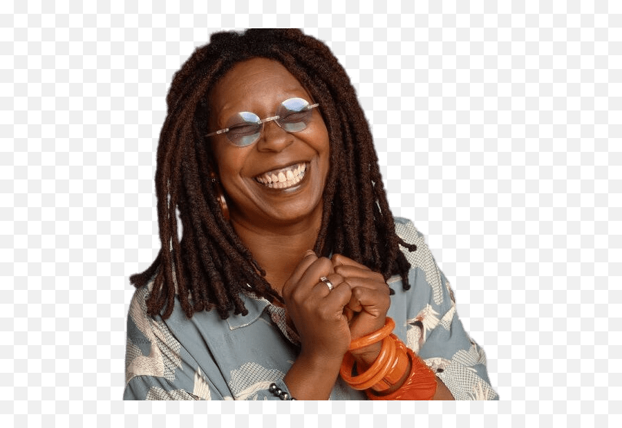 Download Whoopi Goldberg Laughing - Whoopi Goldberg Png Curly Emoji,Emoji With Dreads