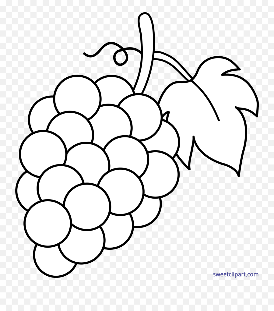 Grape Clipart Black And White - Grapes Black And White Emoji,Grape Emoji Png