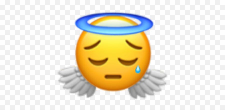 Sad Angel Emoji Crying Sticker - Happy,Angel Emoji Joggers