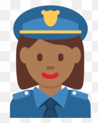 Woman Police Officer Emoji With Medium - Police Officer Black Clipart,Cop Emoji
