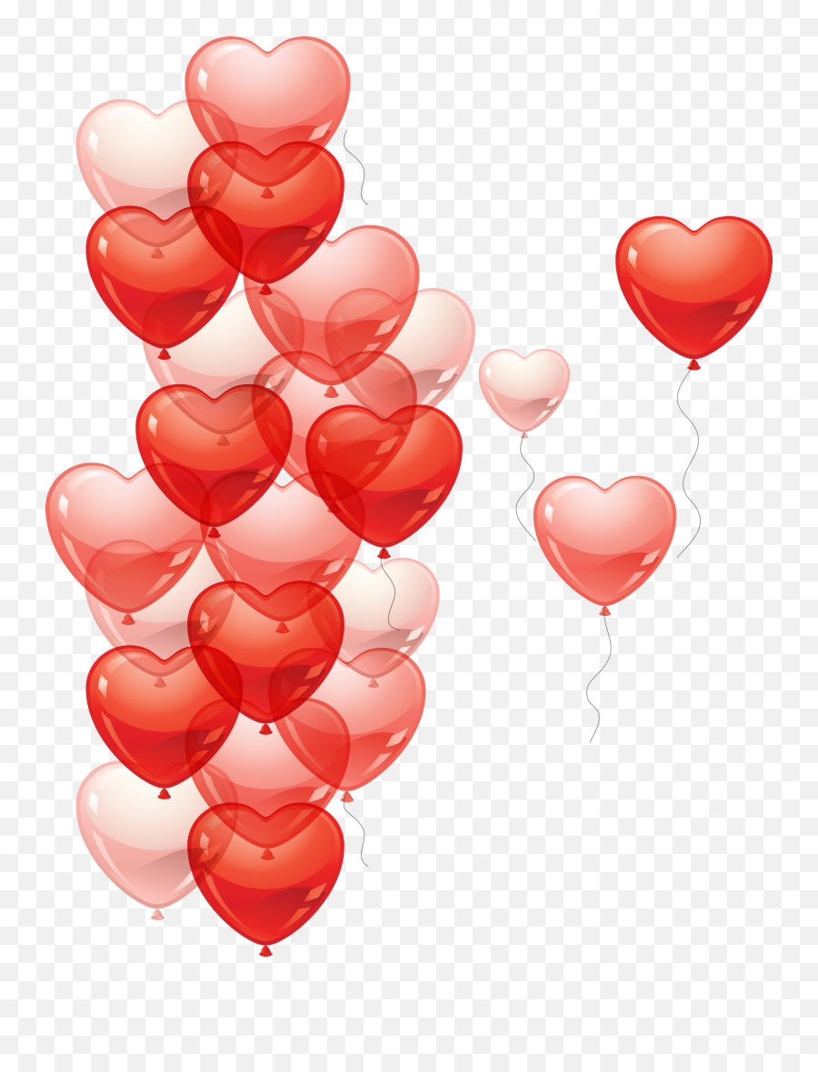 Balloons Hearts Png Transparent - Transparent Heart Balloons Png Emoji,Emoji Heart Balloons