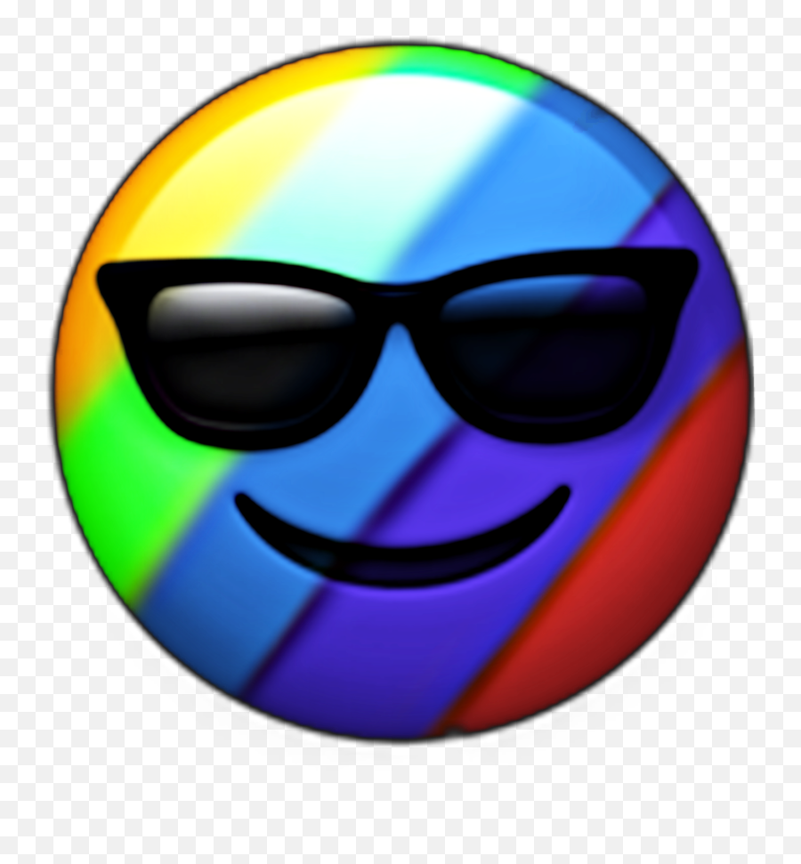 Rainbow Emoji Cool Glasses Color Sticker By E,Cool Glasses Emoji