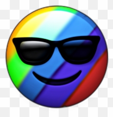 Rainbow Emoji Cool Glasses Color Sticker By E,Cool Glasses Emoji