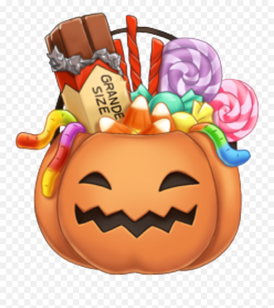 Arimoji Halloween Pumpkin Sticker By Ariana Locks - Halloween Pumpkin Candy Png Emoji,Candy Corn Emoji Mspa