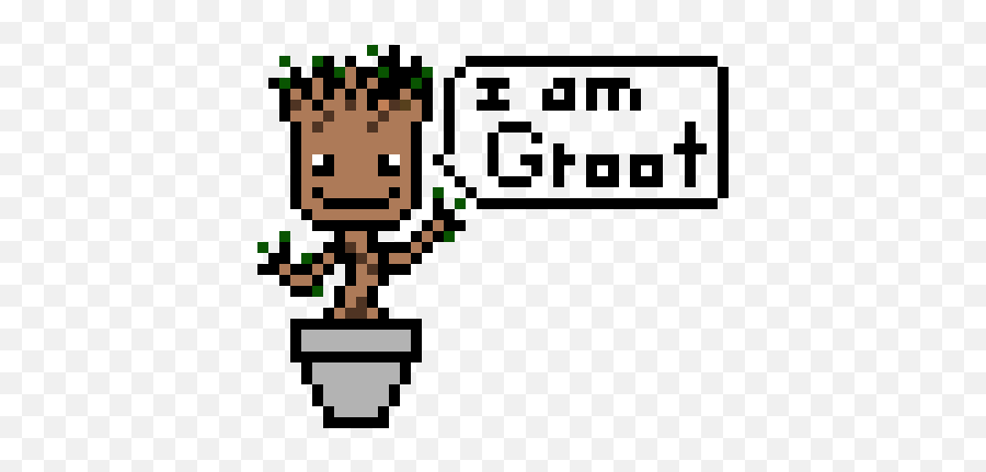 Baby Groot - Groot Pixel Art Emoji,Groot Emoji Facebook