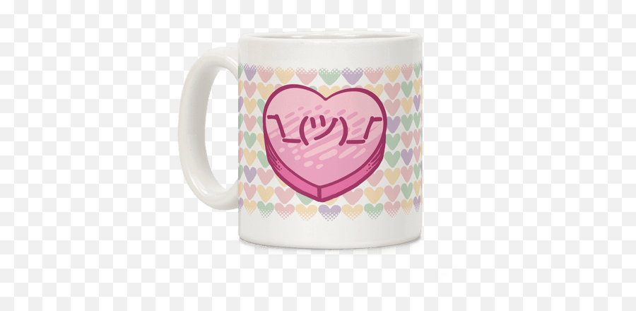 Shrug Emoticon Conversation Heart Coffee Mugs Lookhuman - Serveware Emoji,Shruggin Emoticon