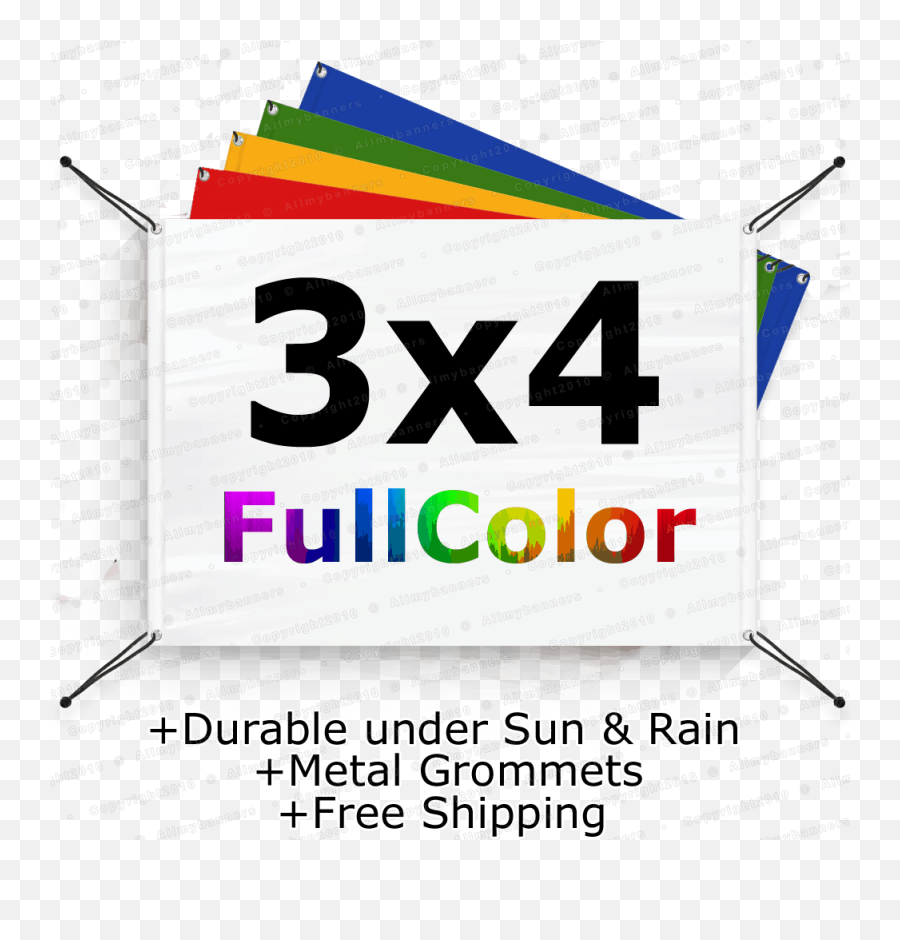 3x4 Ft Custom Banner Full Color Hems And Grommets Amb - 1 X 9 Banner Emoji,3x4 Emojis Custom