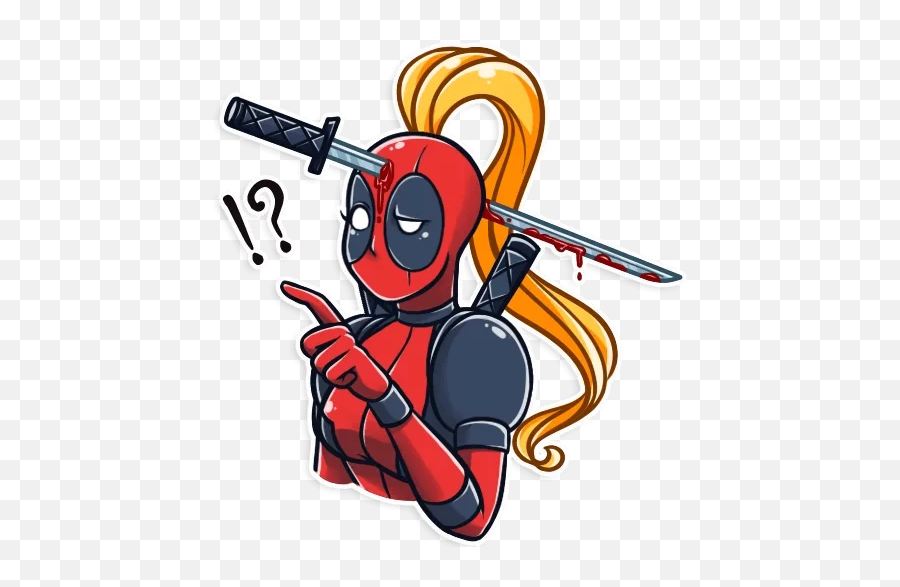 Lady Deadpool Stickers Para Whatsapp - Deadpool Emoji,Dibujos Con Emojis De Whatsapp