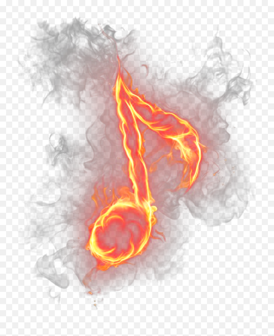 Download Ftestickers Music Musicnote Fire Flames Png Image - Fire Music Notes Png Emoji,Music Note Emoji Transparent