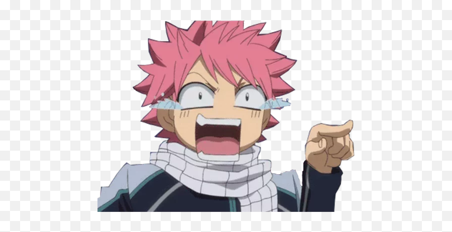 Anime Reactions 2 Telegram Stickers - Natsu Laughs Emoji,Natsu Emojis