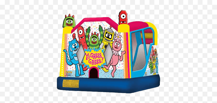 Inflatable Bounce U0026 Slide Combos New York Clownscom - Yo Gabba Gabba Bounce House Emoji,Emoji Combos