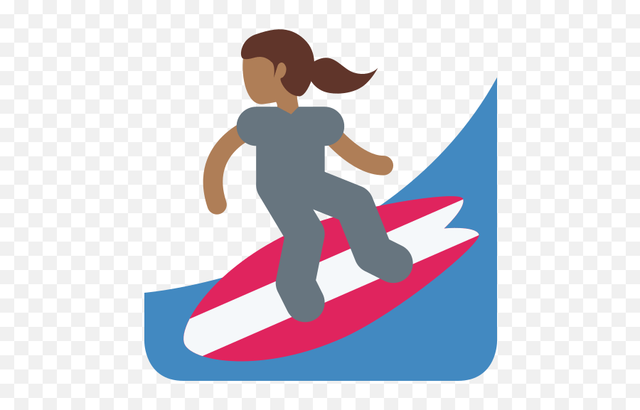 Woman Surfing Emoji With Medium - Surfing,Surfing Emoji