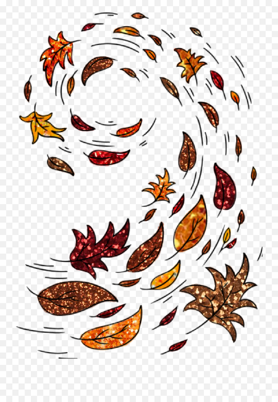 Autumn Autumnleaves Gust Wind Sticker - Dot Emoji,Gust Of Wind Emoji