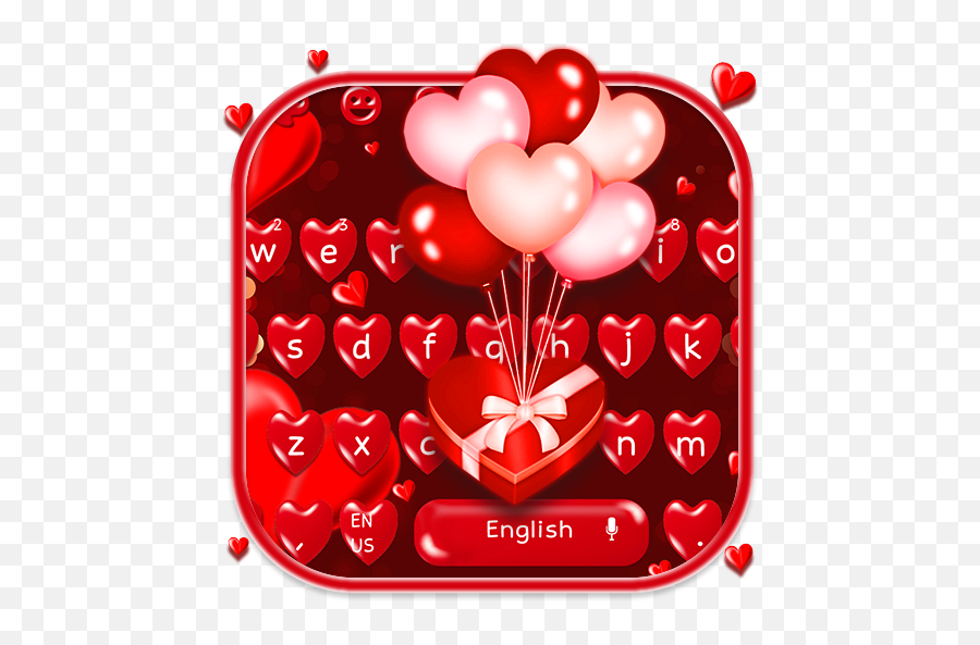Love You Keyboard Theme - Balloon Emoji,Red Balloon Emoji