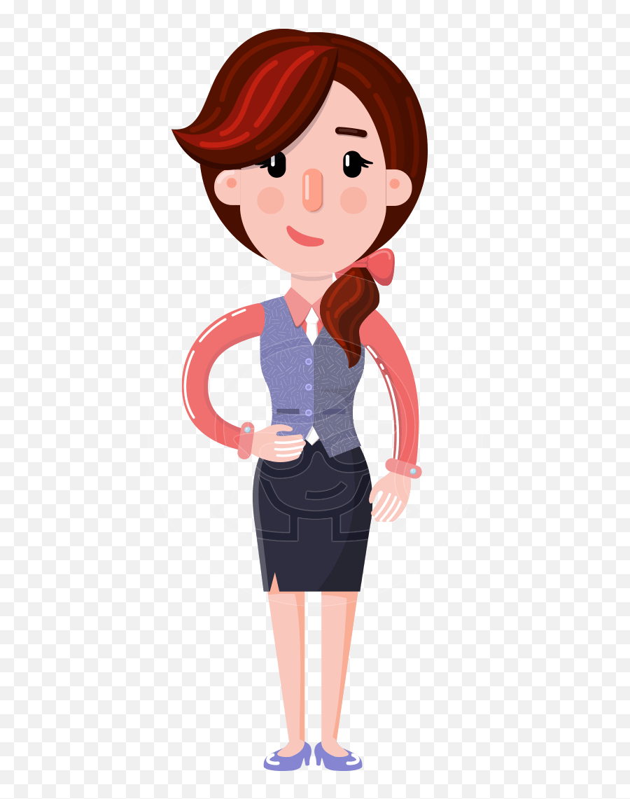 Flat Marketing Girl Cartoon Character - Girl Woman Cartoon Png Emoji,Cartoon Girl Emotions