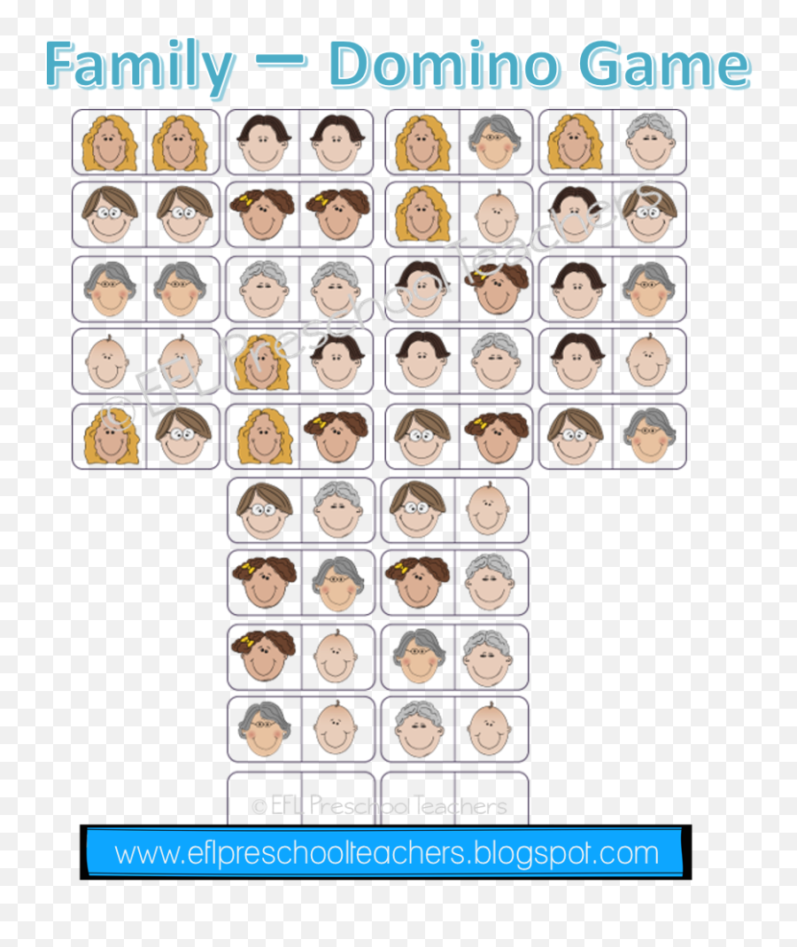 Eslefl Preschool Teachers April 2015 - Family Members Printable Domino Emoji,Emotions Matching Worksheet