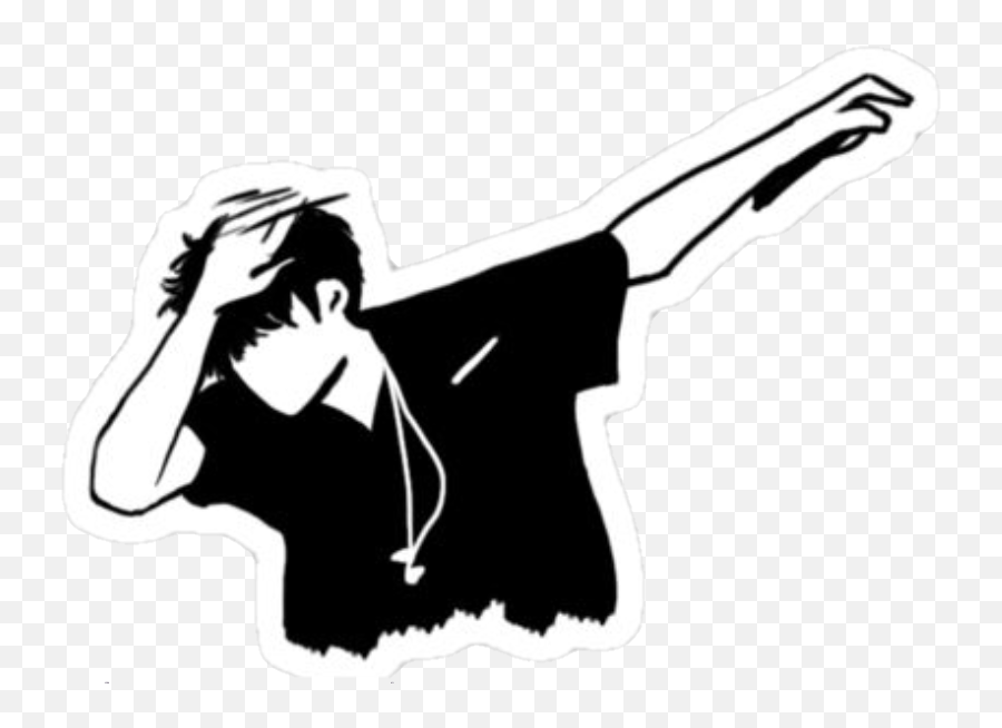 Dabbing Sticker - Dab Dance Move Emoji,How To Draw A Dab Emoji