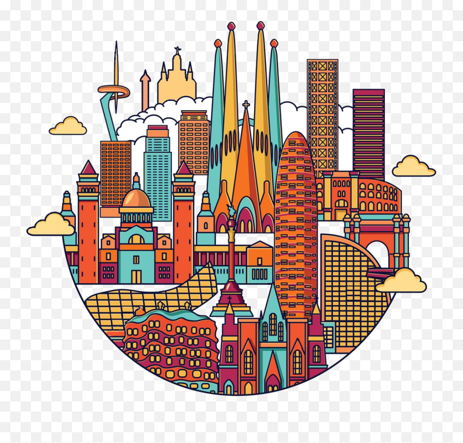 Spain City Sales - Barcelona Peace Clipart Full Size Barcelona Silhuet Emoji,Barcelona Emoji