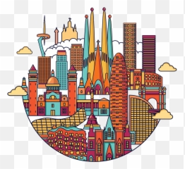 Spain City Sales - Barcelona Peace Clipart Full Size Barcelona Silhuet Emoji,Barcelona Emoji