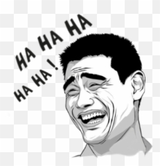 Laughter Smile Emojis Emoji Face Sticker By Proomo - Yao Ming Funny Face In Meme,Laughing Emoji Black And White