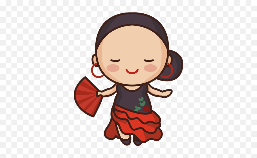 Cute Spanish Flamenco Woman - Transparent Png U0026 Svg Happy Emoji,Spanish Dancer Emoticon