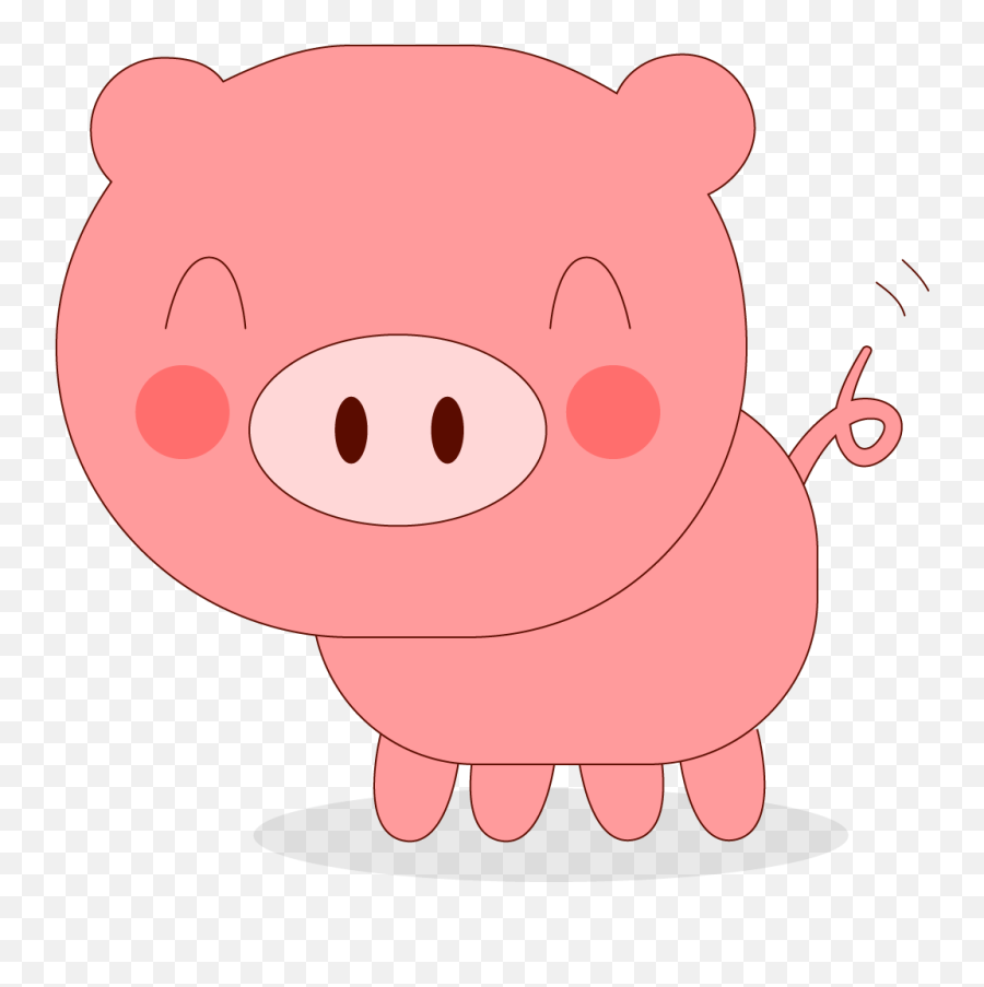 Cute Cartoon Pig Vector Png Download - Cute Cartoon Pig Png Emoji,Pink Pig Emoticon Poops Roselia