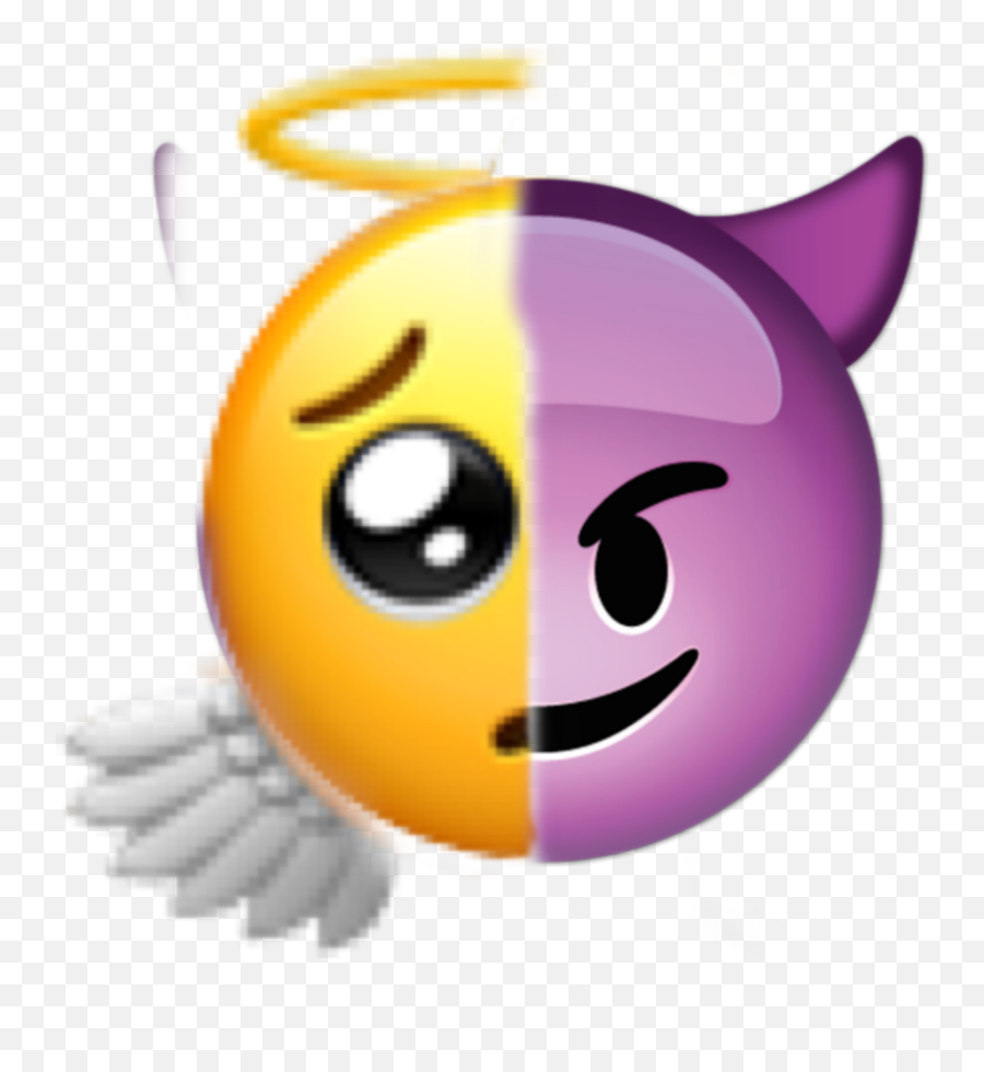 Devil Angel Dengel Sticker Emoji,Angel Devil Emoji