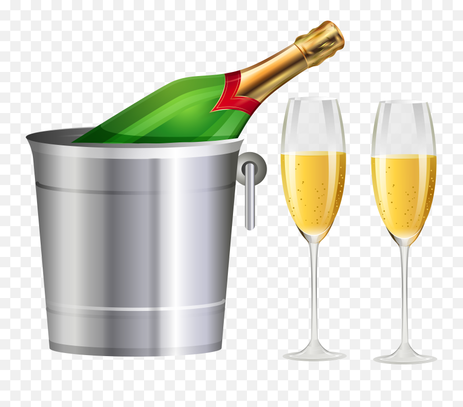 Glasses Transparent Clip Art Image - Bottle Of Champagne Clipart Emoji,Champagne Bottle Emoji
