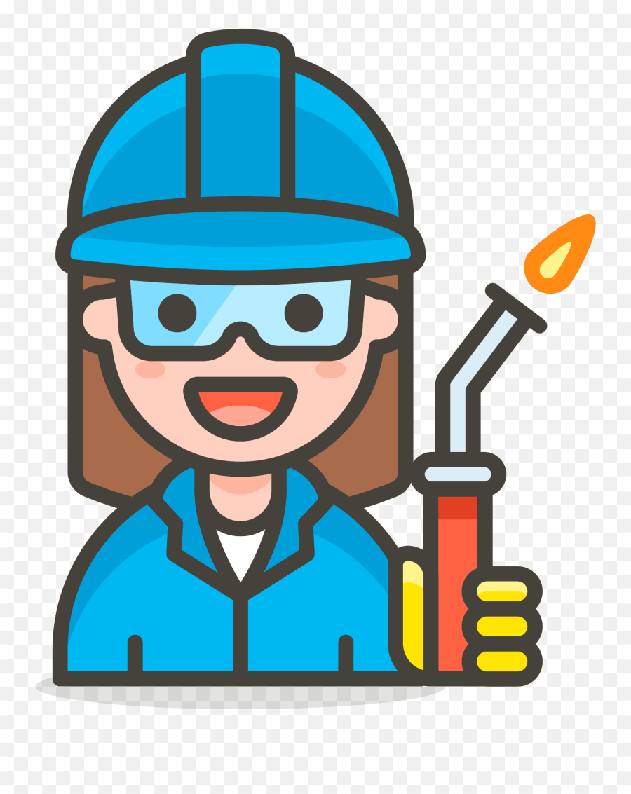 Woman Factory Worker Emoji Clipart - Girl Factory Worker Clipart,Female Factory Worker Emoji